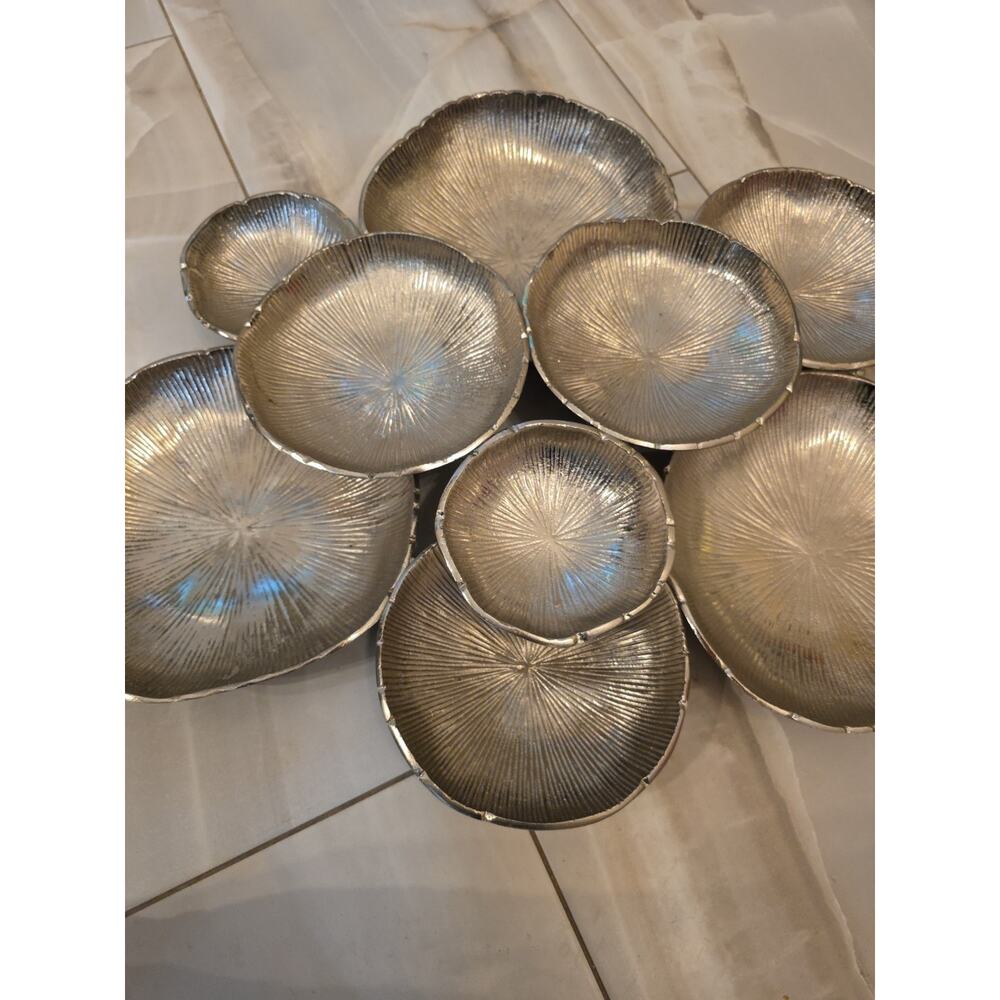 Whitewash Metal Seashell Beach Coastal Decor Rustic Hanging Wall Art 23"x19" - Picture 9 of 16